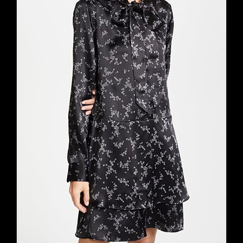 Equipment Natalia Tie Neck Silk Dress